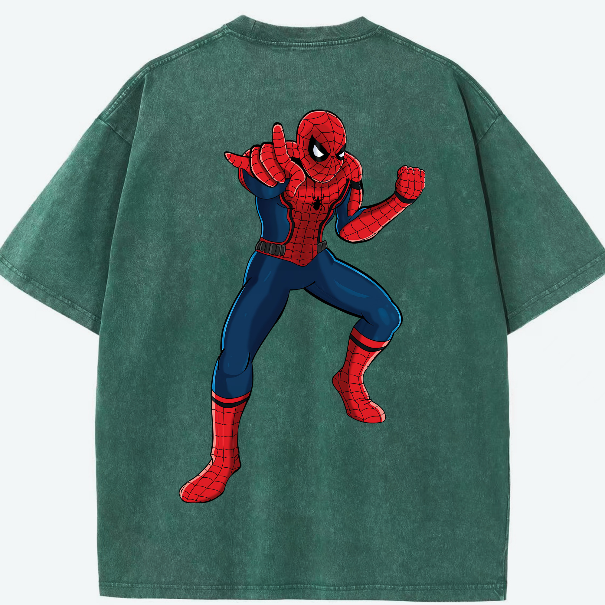 （画像用） Spider Man スパイダーマン 綿100% ヴィンテージ風 半袖Tシャツ（背面プリント）